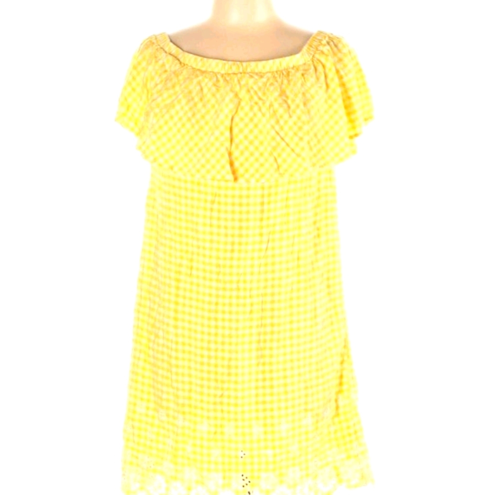 Yellow Gingham plus dress